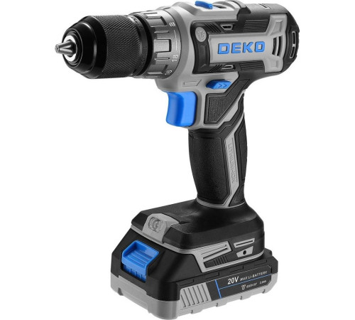 Дрель-шуруповерт Deko ZKCD20V PRO 084-1005 с 2-мя АКБ, кейс