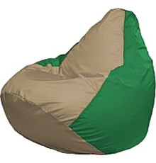 Кресло-мешок Flagman Груша Мега Super Г5.1-94 тёмно-бежевый/зелёный