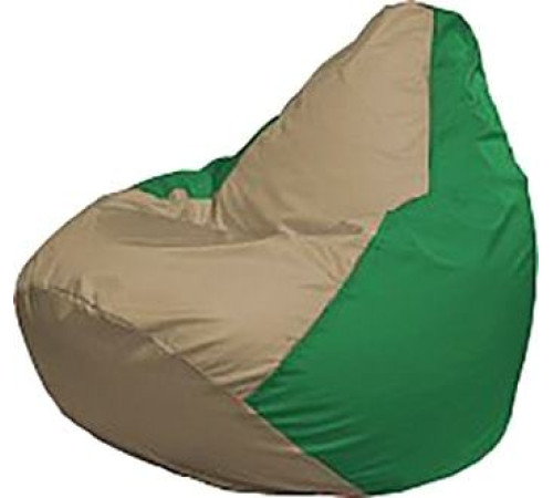 Кресло-мешок Flagman Груша Мега Super Г5.1-94 тёмно-бежевый/зелёный
