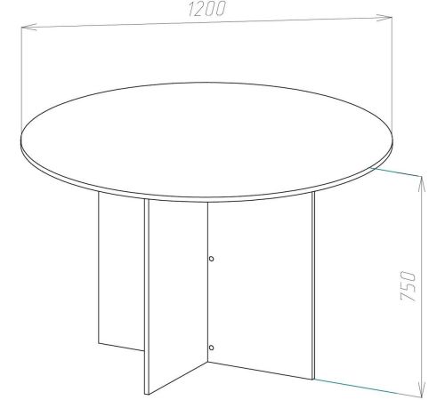 Офисный стол для переговоров МДК СП-К круглый 1200x1200x750 белый