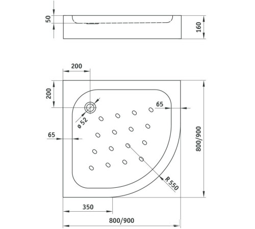 Душевой поддон Deante Standard New 80x80 KTA 054B