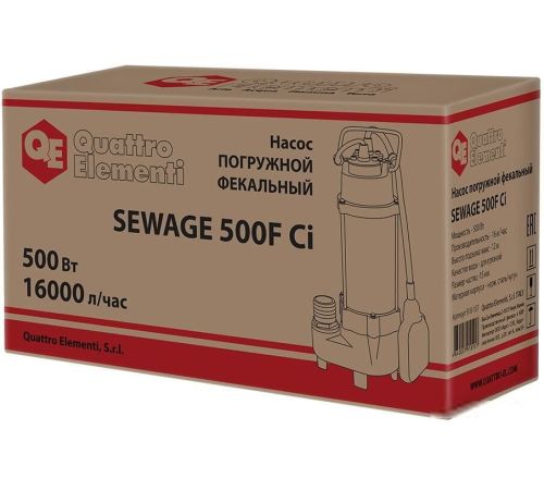 Фекальный насос Quattro Elementi Sewage 500F Ci