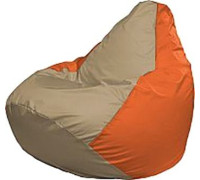 Кресло-мешок Flagman Груша Мега Super Г5.1-90 тёмно-бежевый/оранжевый