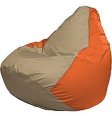 Кресло-мешок Flagman Груша Мега Super Г5.1-90 тёмно-бежевый/оранжевый