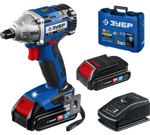 Гайковерт Зубр Профессионал GB-250-22 с 2-мя АКБ, кейс