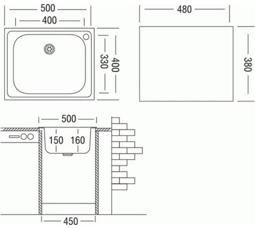Кухонная мойка Ukinox Классика CLM500.400 T6C 2C с сифоном