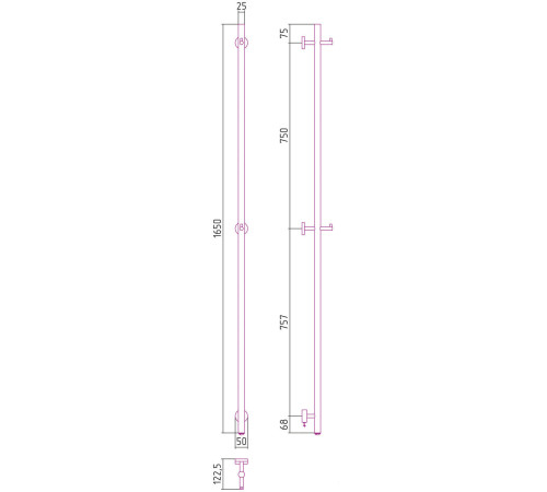 Полотенцесушитель Сунержа Аскет 1650 30-0850-1650