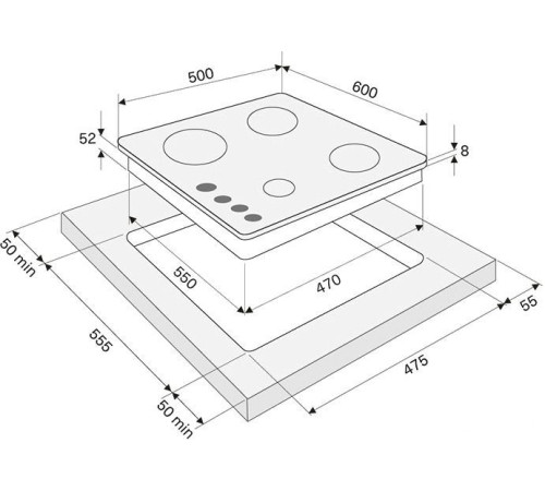 Варочная панель Krona Cortesia 60 BL