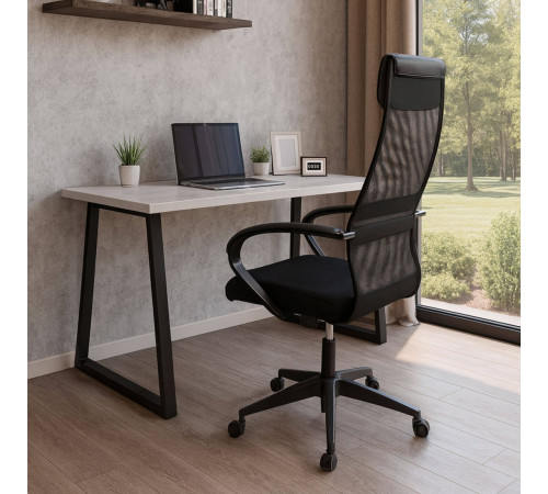 Офисное кресло AksHome First PL ткань/сетка, черный