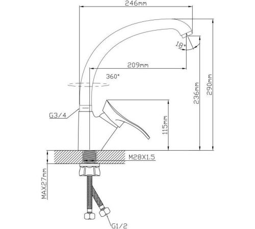 Смеситель AV Engineering AVJAS4-A080-559
