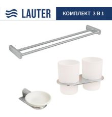 Набор аксессуаров для ванной Lauter 21SH2081 + 21SH2051 + 21SH42021 Chrome, 3 предмета