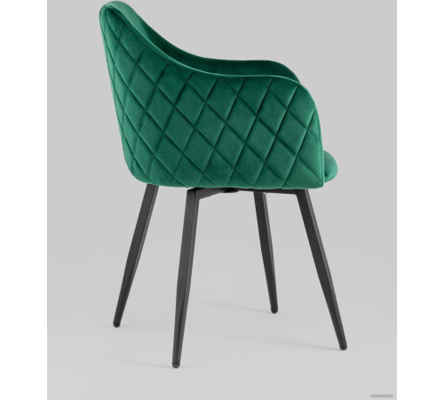 Стул с подлокотниками Stool Group Ника велюр, зеленый
