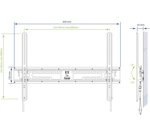 Кронштейн для телевизора Kromax FLAT-2 черный