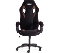 Игровое геймерское кресло TetChair Pilot флок/ткань черный/черный/коричневый