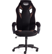 Игровое геймерское кресло TetChair Pilot флок/ткань черный/черный/коричневый