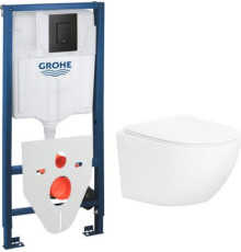 Унитаз подвесной Lauter Sulzdorf + GROHE Solido 38811KF0 + панель GROHE 37131000 белый с микролифтом