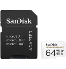 Карта памяти SanDisk High Endurance microSDXC SDSQQNR-064G-GN6IA 64GB с адаптером