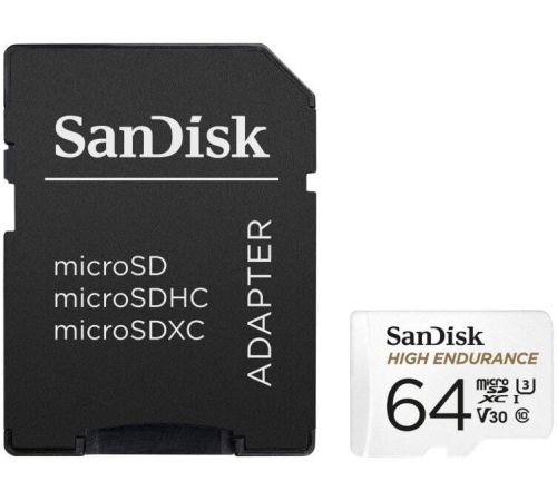 Карта памяти SanDisk High Endurance microSDXC SDSQQNR-064G-GN6IA 64GB с адаптером