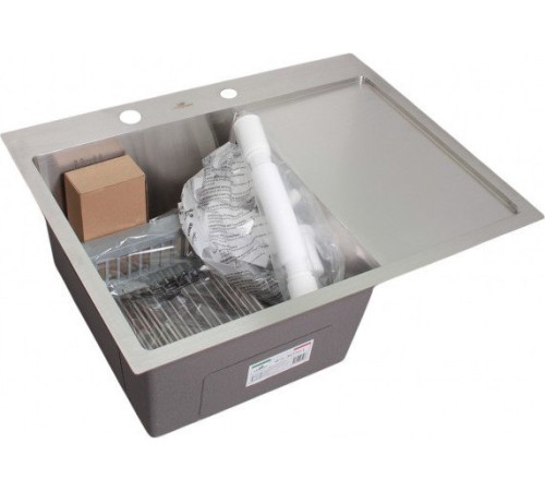 Кухонная мойка Wisent WS-36550-L/GER013 с сифоном, дозатором и коландером