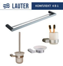 Набор аксессуаров для ванной Lauter 21SH1061 + 21SH1051 + 21SH7021 + 21SH1111 Chrome, 4 предмета