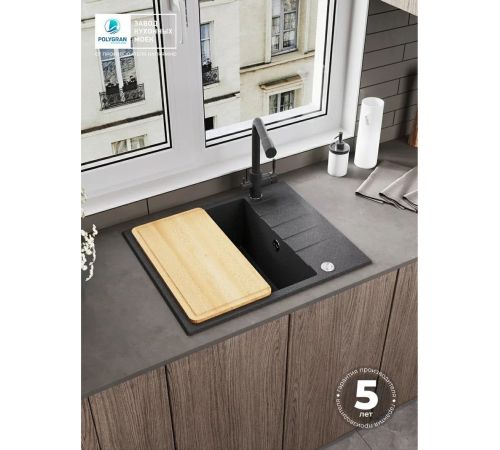 Кухонная мойка Polygran Deka 600 черный