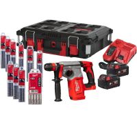 Перфоратор Milwaukee M18 BLHX100P-502P 4933498243 с 2-мя АКБ, кейс, набор оснастки