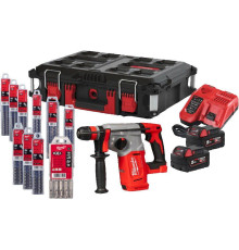 Перфоратор Milwaukee M18 BLHX100P-502P 4933498243 с 2-мя АКБ, кейс, набор оснастки