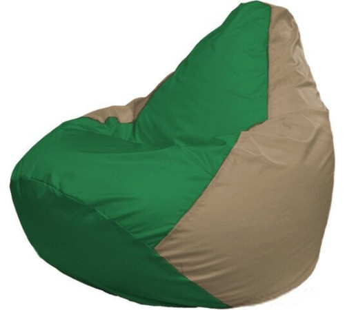 Кресло-мешок Flagman Груша Макси Г2.1-237 бежевый темный/зеленый