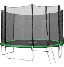 Батут Happy Jump 12ft Pro 374 см с внешней сеткой и лестницей