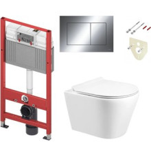 Унитаз подвесной Grado GD-W201T + TECE Kit 9400412 с кнопкой смыва