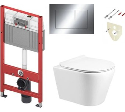 Унитаз подвесной Grado GD-W201T + TECE Kit 9400412 с кнопкой смыва