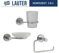 Набор аксессуаров для ванной Lauter 21TS20115 + 21TS20113 + 21TS20111 Chrome, 3 предмета