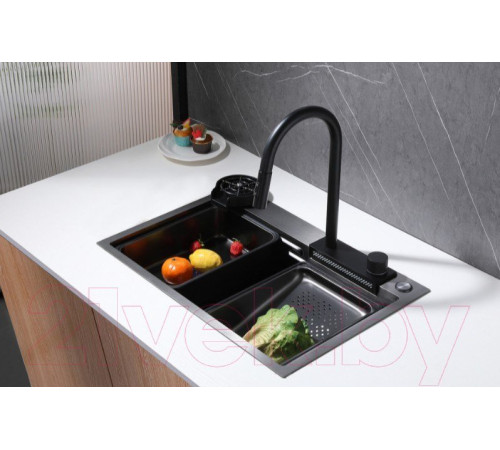 Кухонная мойка Abber Wasser Kreis AF2194B черный матовый