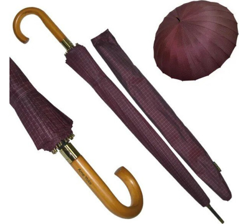 Зонт-трость Ame Yoke L65-24CH-1 бордовый