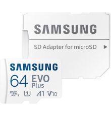 Карта памяти Samsung EVO Plus 2021 microSDXC 64GB с адаптером