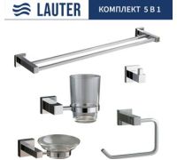 Набор аксессуаров для ванной Lauter 21SH6061 + 21SH6051 + 21SH6091 + 21SH6071 + 21SH6021 Chrome, 5 предметов