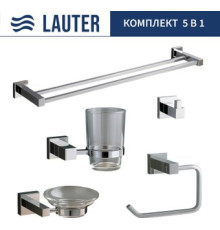 Набор аксессуаров для ванной Lauter 21SH6061 + 21SH6051 + 21SH6091 + 21SH6071 + 21SH6021 Chrome, 5 предметов