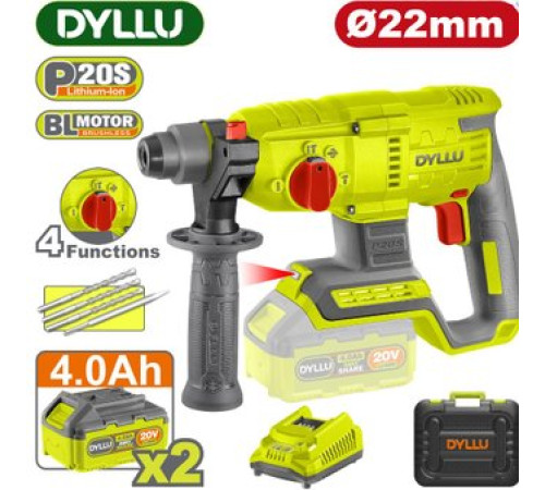Перфоратор Dyllu DTLM15225 с 2-мя АКБ, кейс