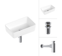 Умывальник Lauter 21674A + клапан 21190CH + сифон 21635CH хром