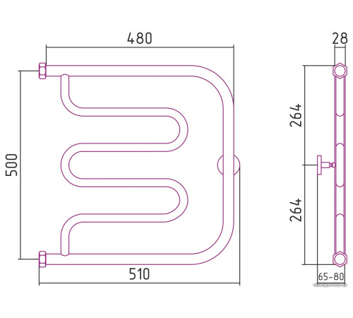 Полотенцесушитель Сунержа Лира+ 500х500 00-4011-5050