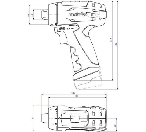 Дрель-шуруповерт Metabo PowerMaxx BS Basic 600984500 с 2-мя АКБ, кейс
