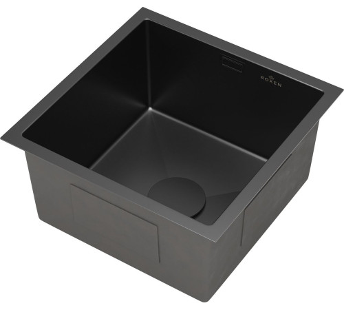 Кухонная мойка Roxen Uno 560210-44B 440*440 PVD графит под столешницу с ролл-матом и дозатором