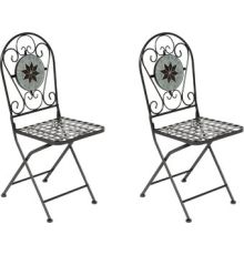 Садовый стул TetChair Secret de Maison Vicenza 2 шт, черный/плитка Astra