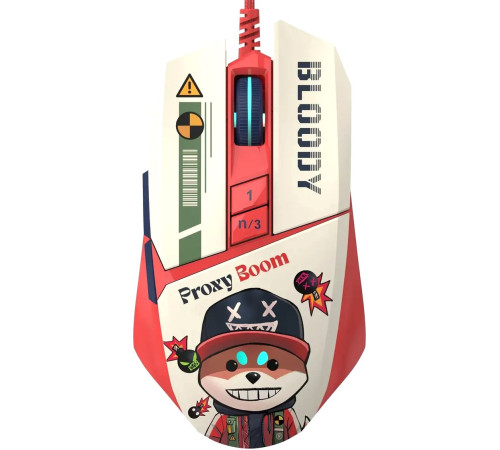 Игровая мышь A4Tech Bloody W63 Max Proxy Boom бежевый/красный