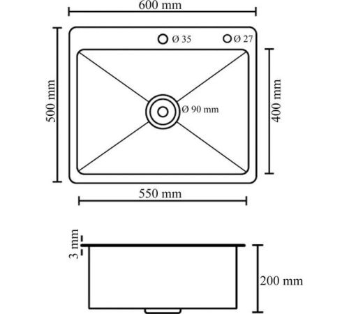Кухонная мойка Diadonna S6050-2