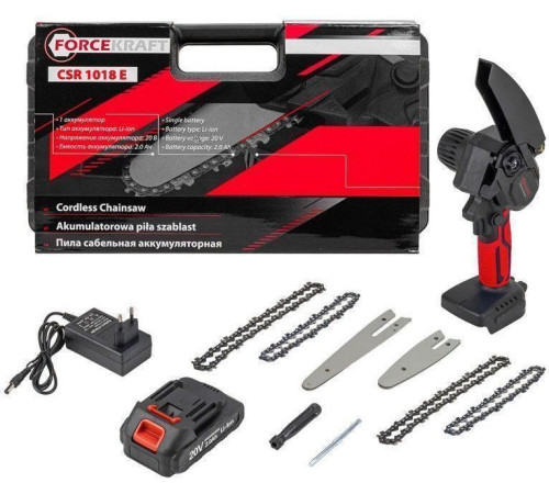 Аккумуляторная пила ForceKraft FK-CSR1018E с 1-им АКБ, кейс