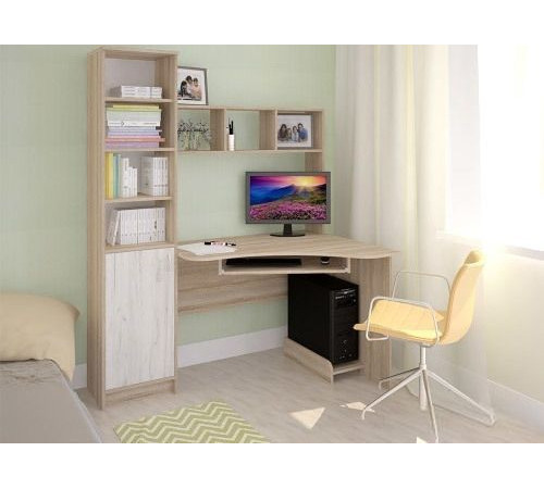 Стол Интерлиния СК-005 дуб сонома/дуб белый