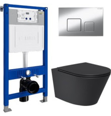 Унитаз подвесной Lauter Longer 2110822B + 21901001 кнопка 219703F, сатин