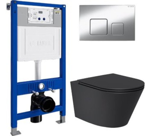 Унитаз подвесной Lauter Longer 2110822B + 21901001 кнопка 219703F, сатин