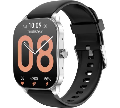 Умные часы Amazfit Pop 3S серебристый, с силиконовым ремешком